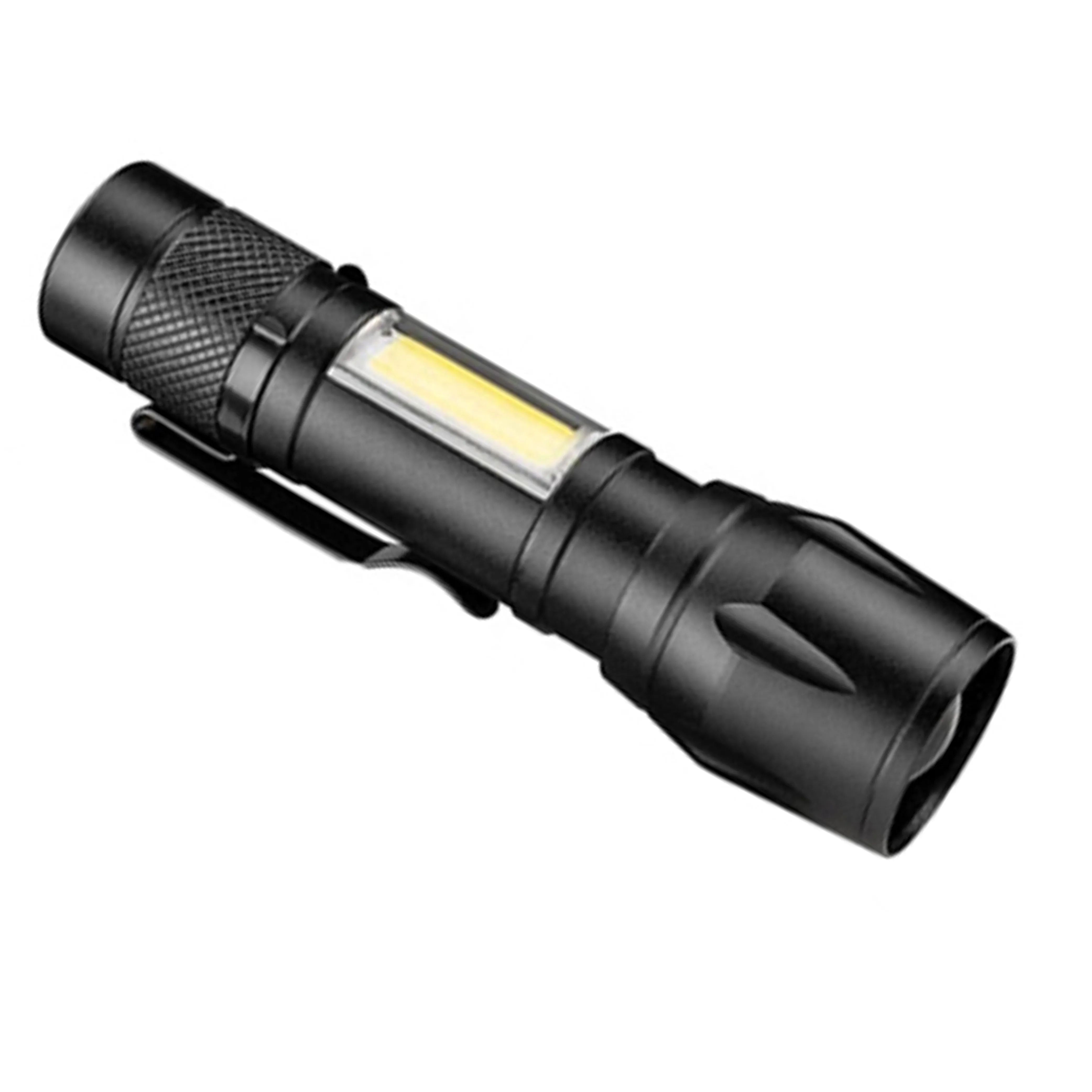 1 Rechargeable Mini Tactical COB LED Flashlight 3 Light Mode Adjustable Focus 4"
