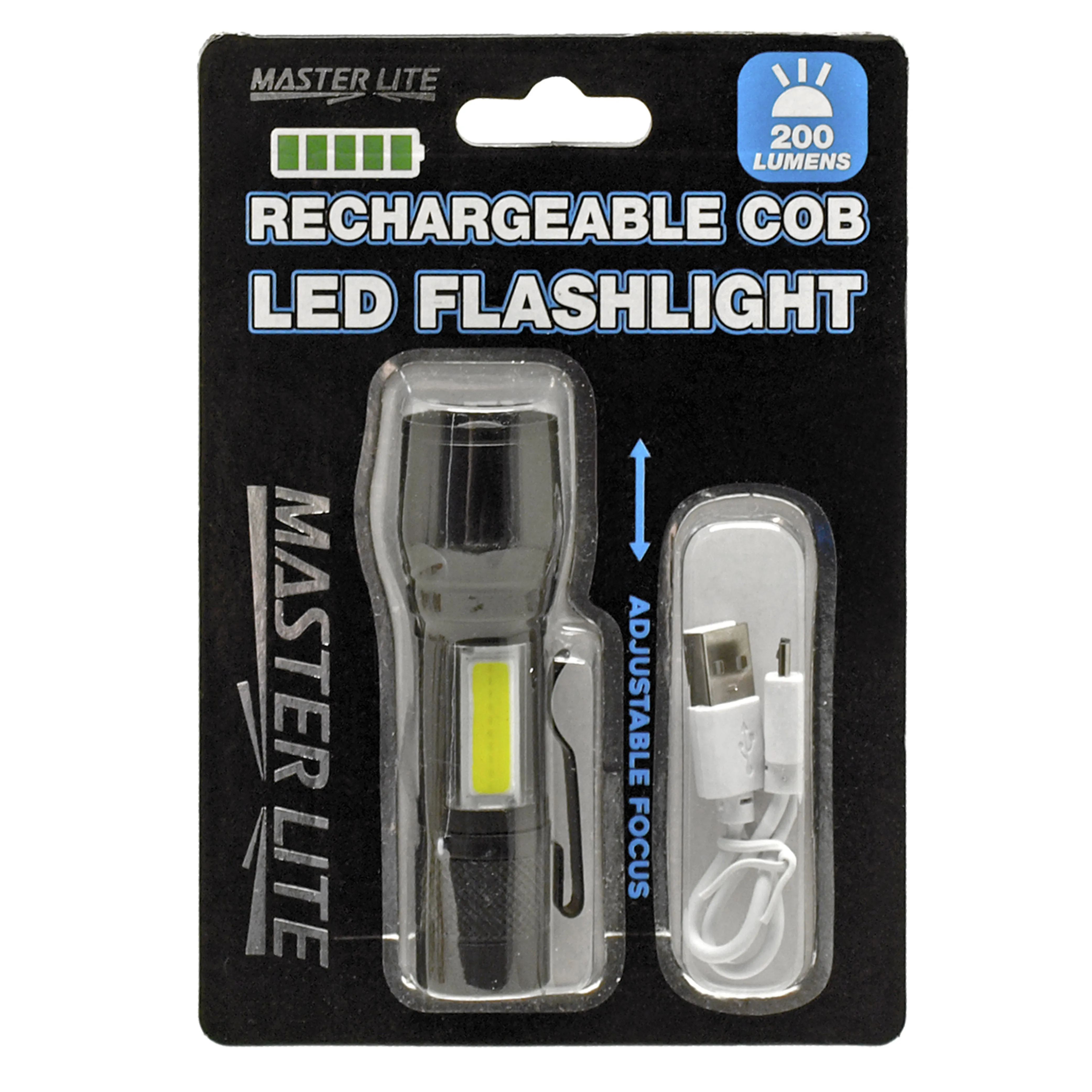 1 Rechargeable Mini Tactical COB LED Flashlight 3 Light Mode Adjustable Focus 4"