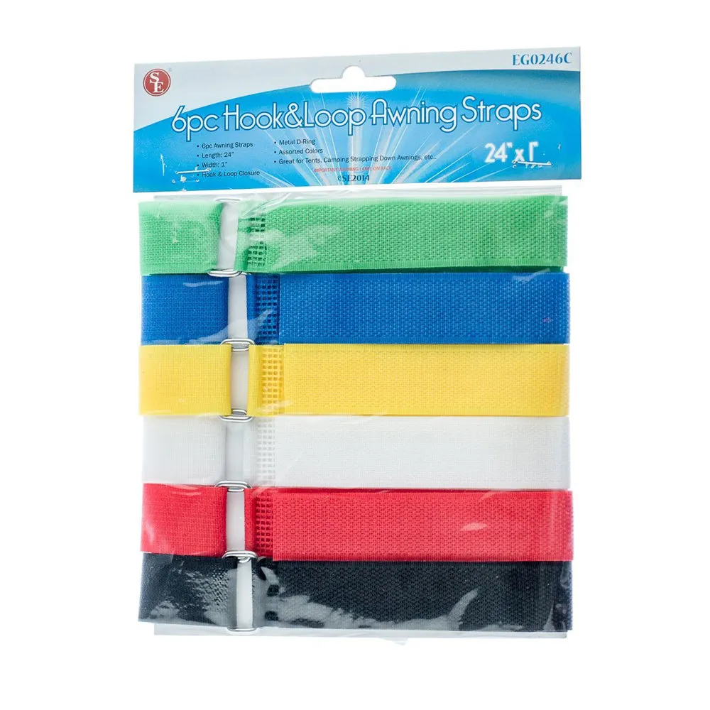 12 Hook Loop Awning Lashing Straps Sleeping Bag Straps Cable Wire Cord Colors
