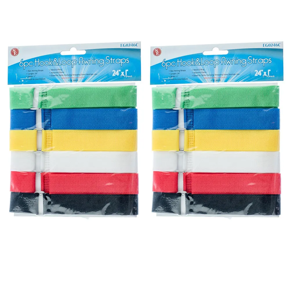 12 Hook Loop Awning Lashing Straps Sleeping Bag Straps Cable Wire Cord Colors