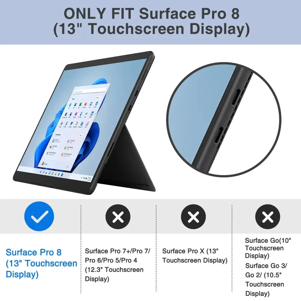 13"shockproof Protective Cover Shell Case with Transparent Pc Shell for Surface Pro 8