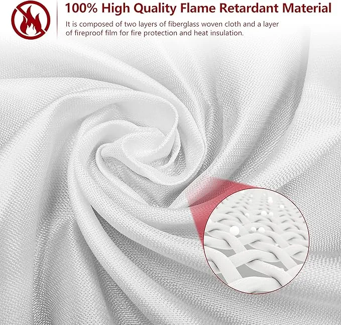 2Pack 39.3x39.3In Large Fire Blanket, Fiberglass Fire Emergency Blankets, Suppression Flame Retardant Fireproof Survival Safety Blanket for Kitchen Home Car Office Warehouse School Fireplace
