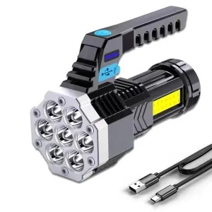 7led Rechargeable Flashlight with Cob Side Light