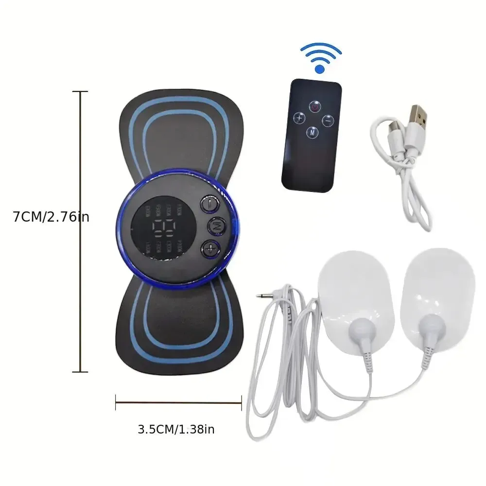 8 Mode Rechargeable Neck Massager with Remote Control Ems Low Frequency Pulse for Muscle Relaxation and Pain Relief