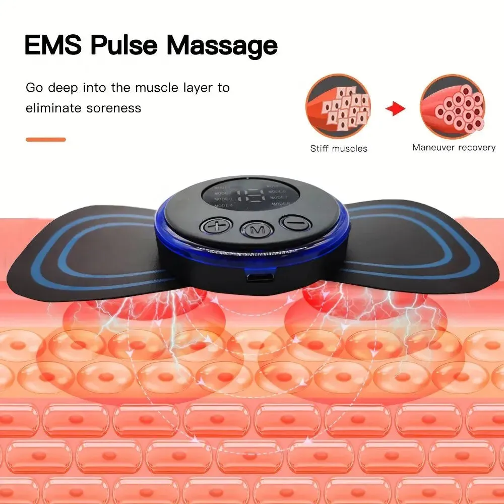 8 Mode Rechargeable Neck Massager with Remote Control Ems Low Frequency Pulse for Muscle Relaxation and Pain Relief