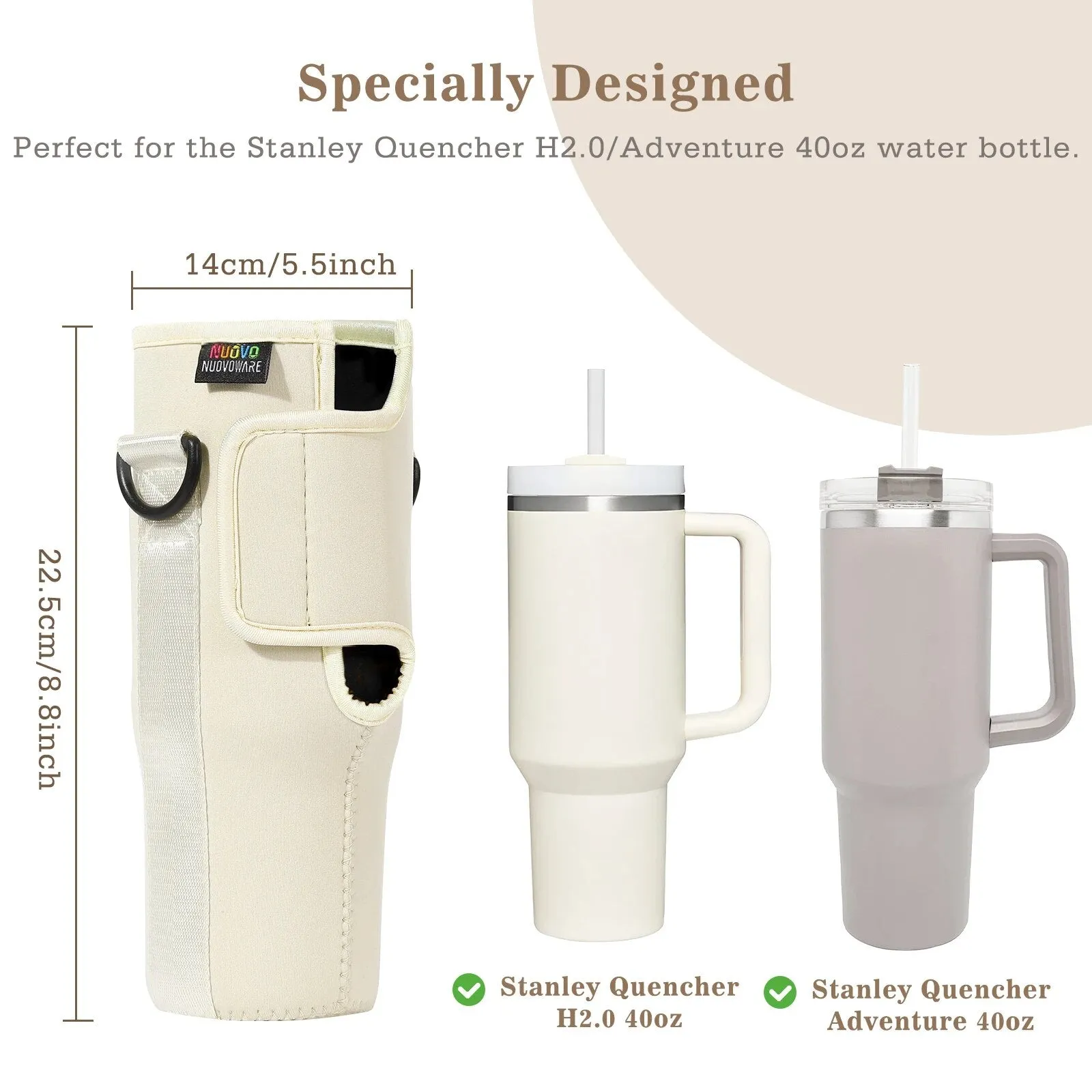 Adjustable Water Bottle Carrier for Stanley Quencher H2.0 40oz