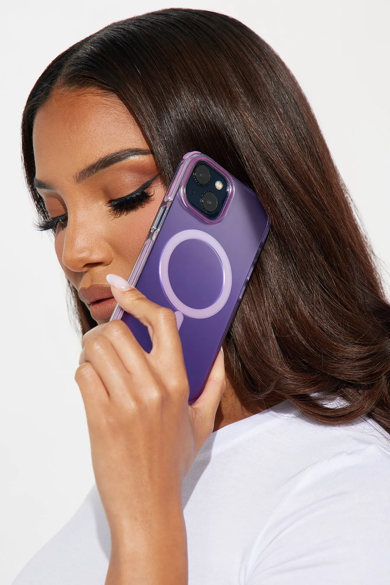 Alanna iPhone 15 Case With Magnet Ring - Purple