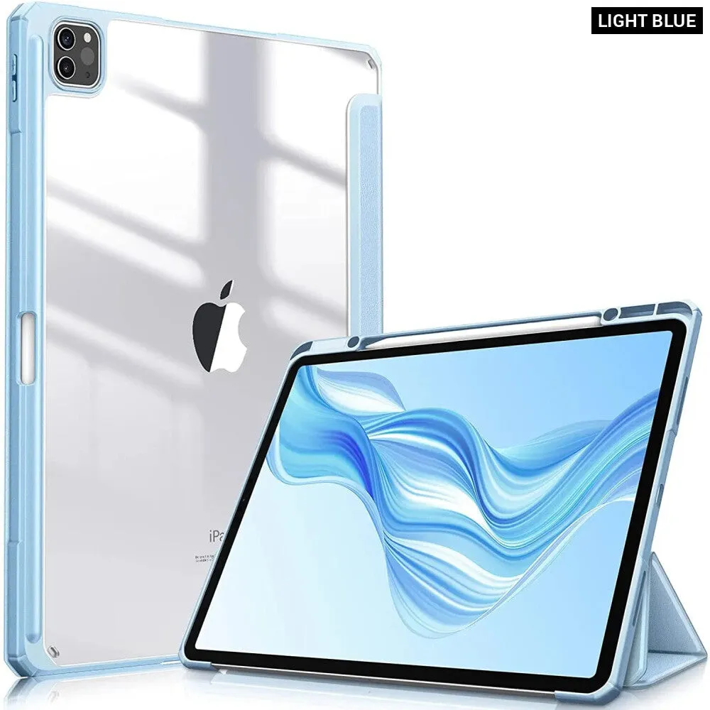 For Ipad 10.2 9th 8th 7th 10 10th Generation Pro 11 12.9 Air 5 4 10.9 Clear Pencil Holder Case