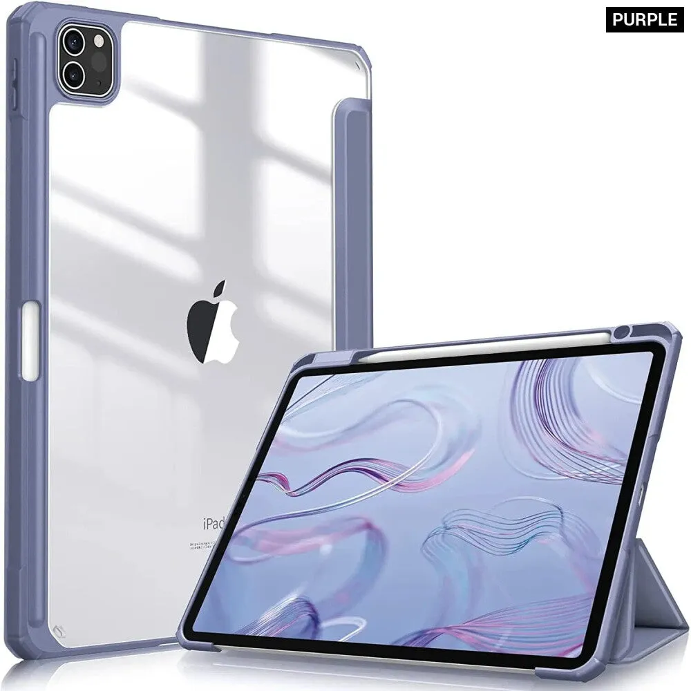 For Ipad 10.2 9th 8th 7th 10 10th Generation Pro 11 12.9 Air 5 4 10.9 Clear Pencil Holder Case