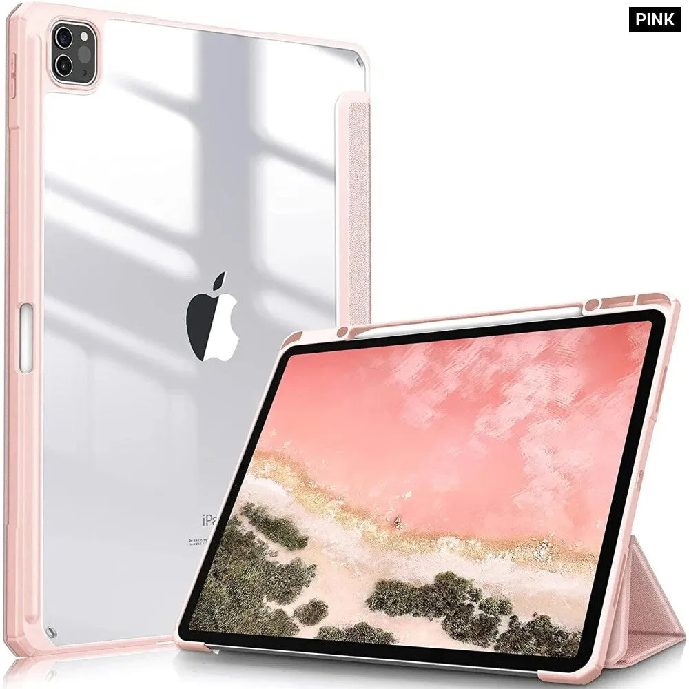 For Ipad 10.2 9th 8th 7th 10 10th Generation Pro 11 12.9 Air 5 4 10.9 Clear Pencil Holder Case