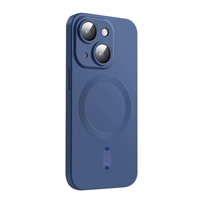 For Iphone 15 Magsafe Matte Tpu Phone Case With Lens Film