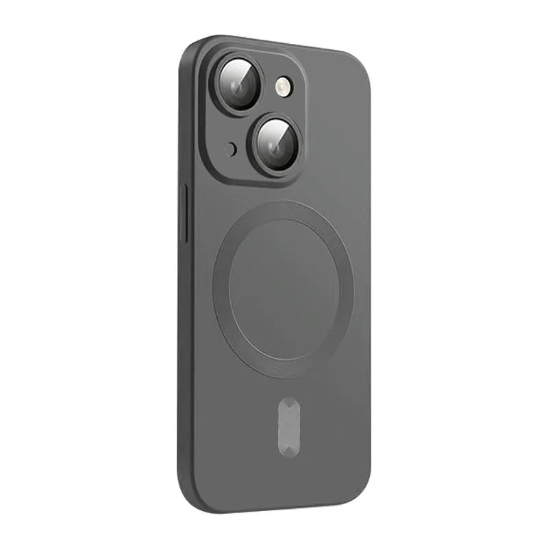 For Iphone 15 Magsafe Matte Tpu Phone Case With Lens Film