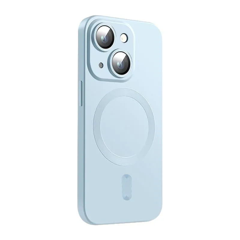 For Iphone 15 Magsafe Matte Tpu Phone Case With Lens Film