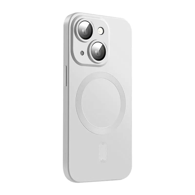 For Iphone 15 Magsafe Matte Tpu Phone Case With Lens Film