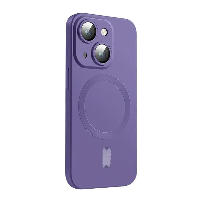For Iphone 15 Magsafe Matte Tpu Phone Case With Lens Film