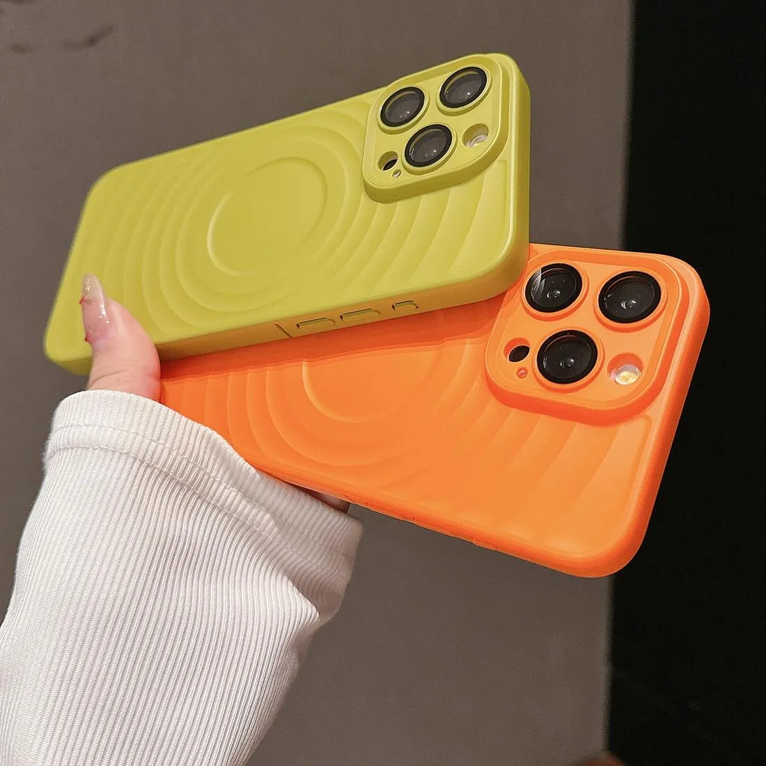 For Iphone 15 Wave Texture Pc Shockproof Phone Case