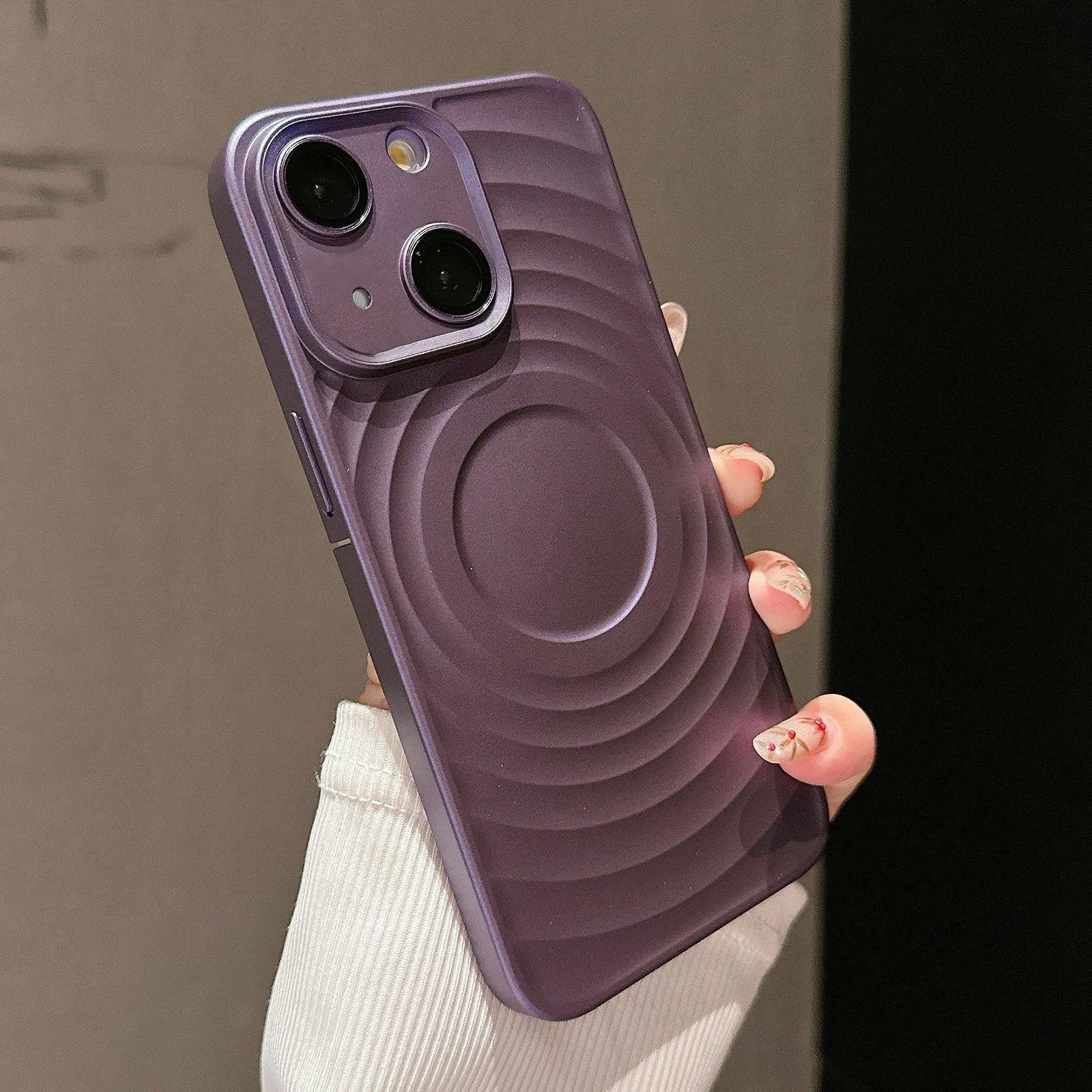 For Iphone 15 Wave Texture Pc Shockproof Phone Case