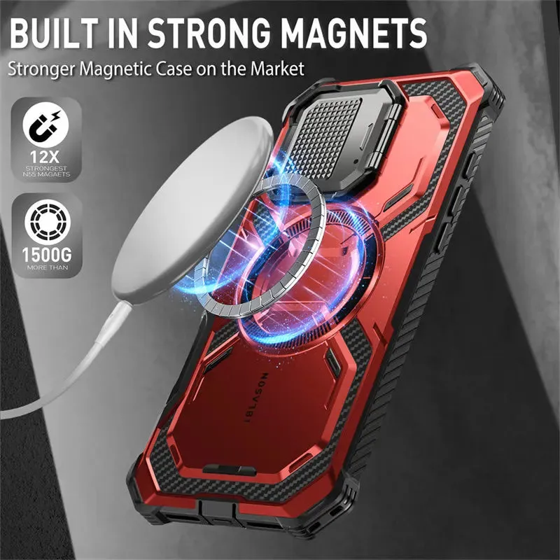 For Iphone 16 6.1" Armorbox Full-body Rugged Holster Bumper Phone Case with Built-in Screen Protector