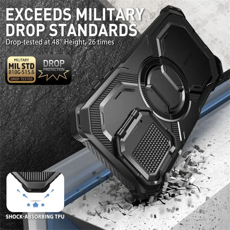 For Iphone 16 6.1" Armorbox Full-body Rugged Holster Bumper Phone Case with Built-in Screen Protector