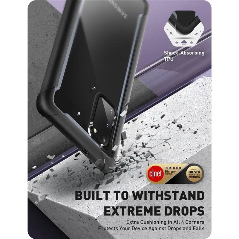 For Samsung Galaxy S20 / S20 5G 2020 Release Ares Full-Body Rugged Clear Bumper Case With Built-In Screen Protector