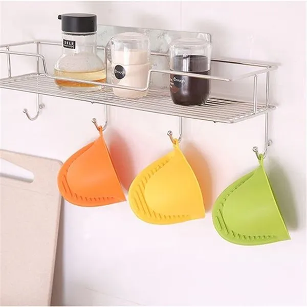 Heat Resistant Silicone Oven Glove Short Finger Hand Clip Oven Mitt Convenient Potholder