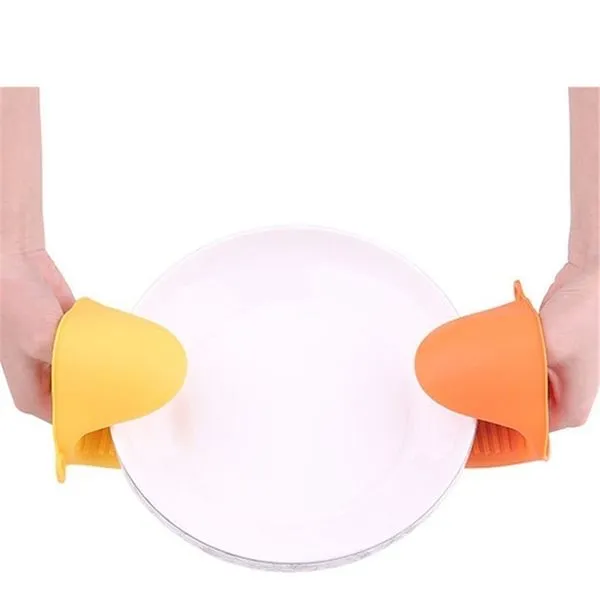 Heat Resistant Silicone Oven Glove Short Finger Hand Clip Oven Mitt Convenient Potholder