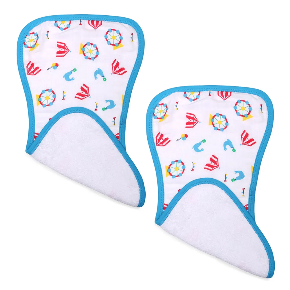 My Milestones Luxe all-purpose Washcloths 2pc Set - Carnival Blue