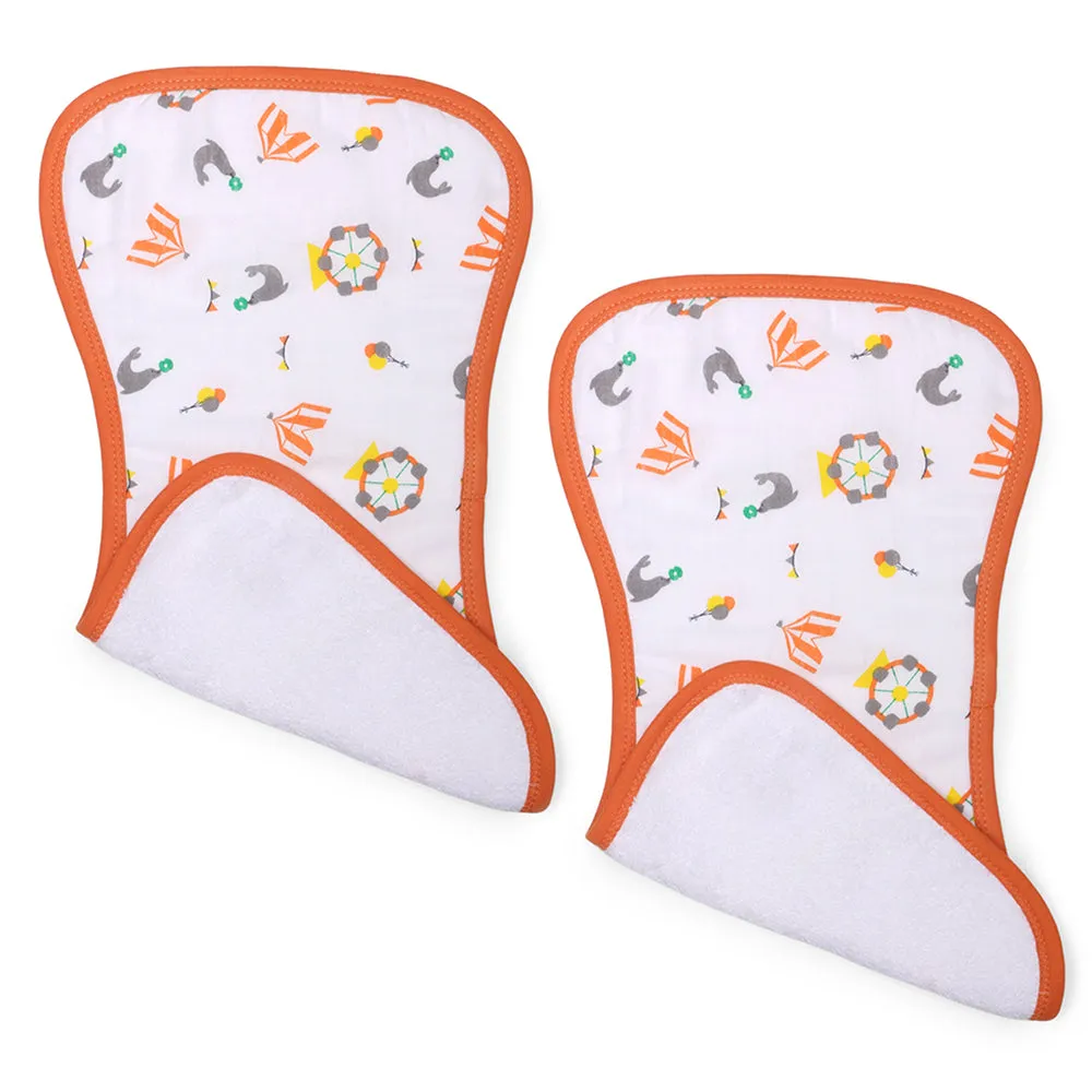 My Milestones Luxe all-purpose Washcloths 2pc Set - Carnival Orange