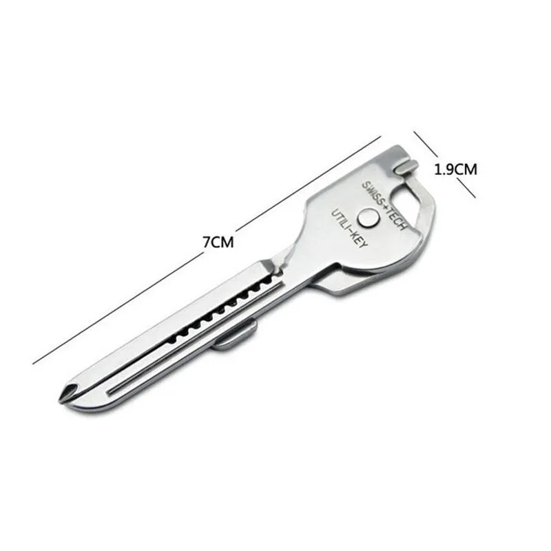 Swiss Tech 6 in 1 Utili Key Ring Multi Tool Folding Knife Pocket Kunci